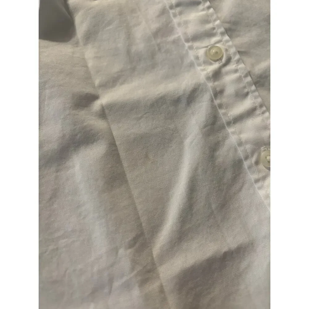 J Crew Women's Medium Shirt Sleeveless Cotton Poplin Button Front Signature Fit